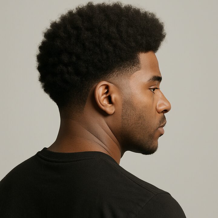 Corte Afro — lateral
