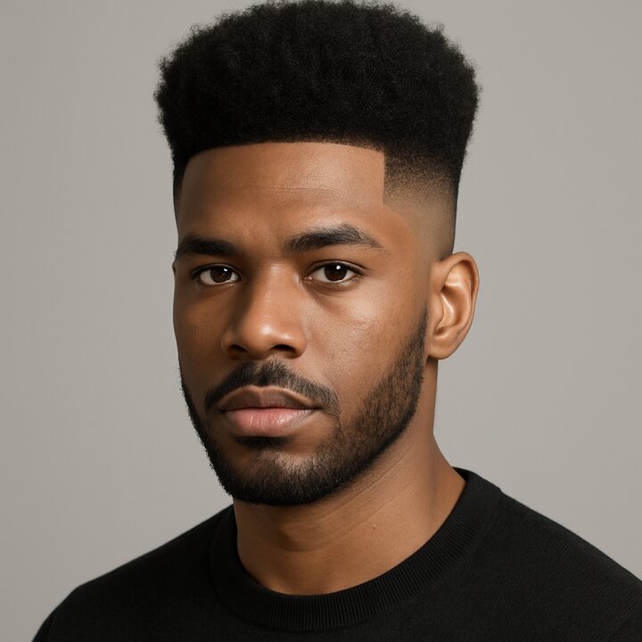 Corte Afro + High Fade — frente