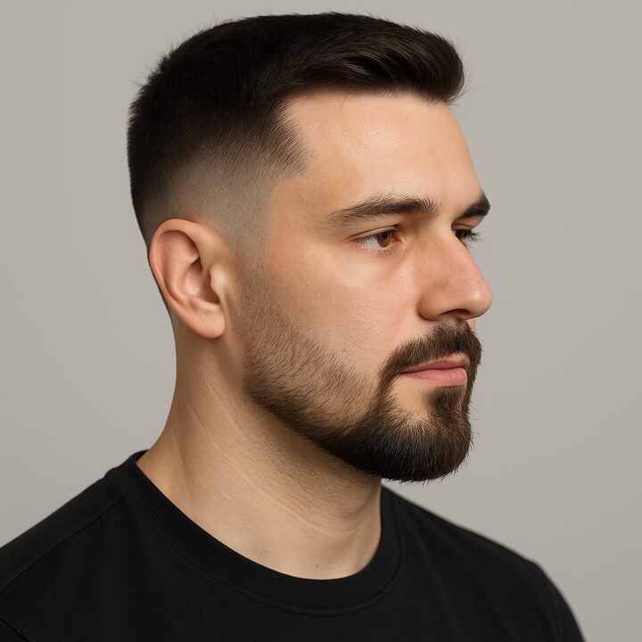 Barba Cavanhaque + Degradê — perfil