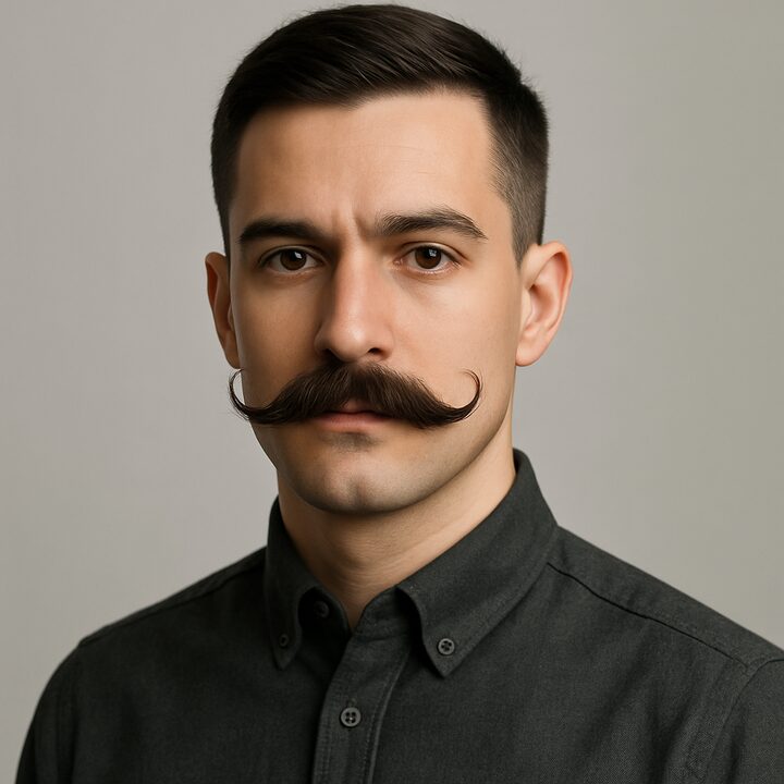 Barba Bigode Handlebar (Guidão) — frente
