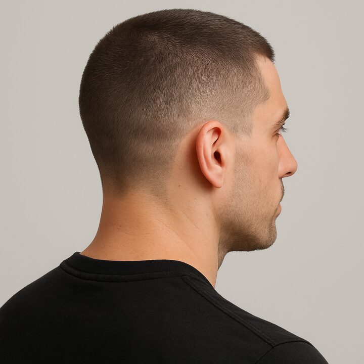 Corte Buzz Cut — lateral