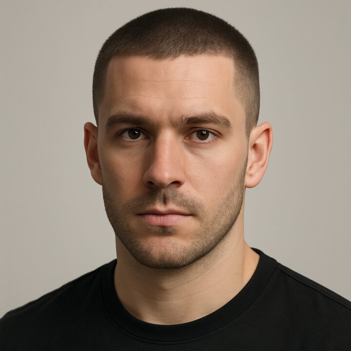 Corte Buzz Cut — frente