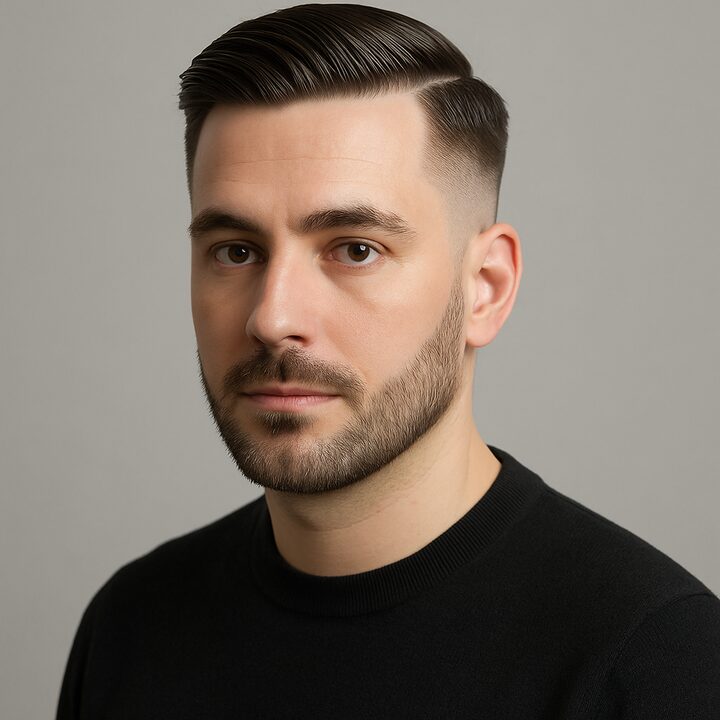 Corte Comb Over — frente