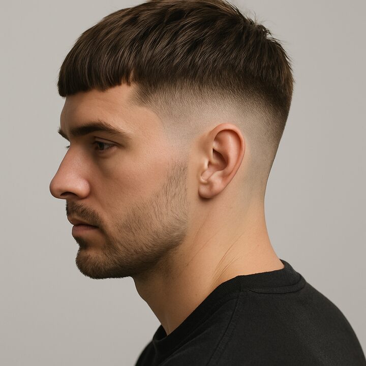 Corte French Crop + Low Fade — lateral