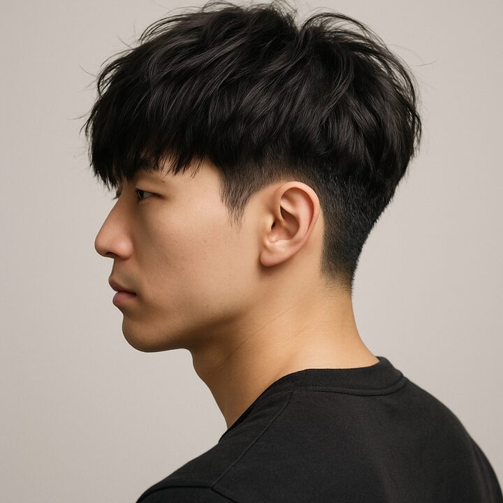 Corte Messy Fringe — lateral