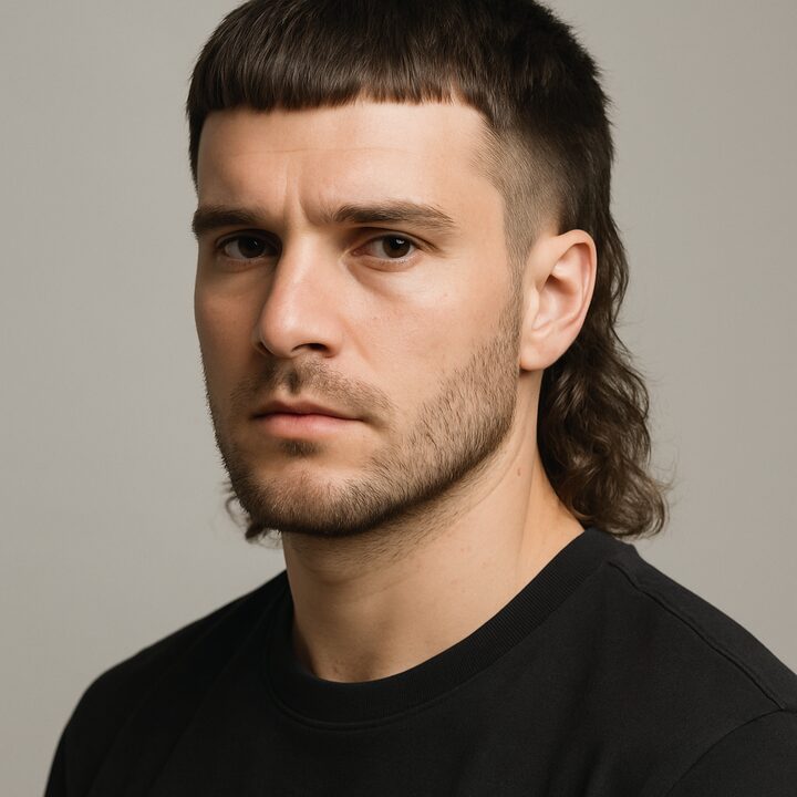 Corte Mullet — frente