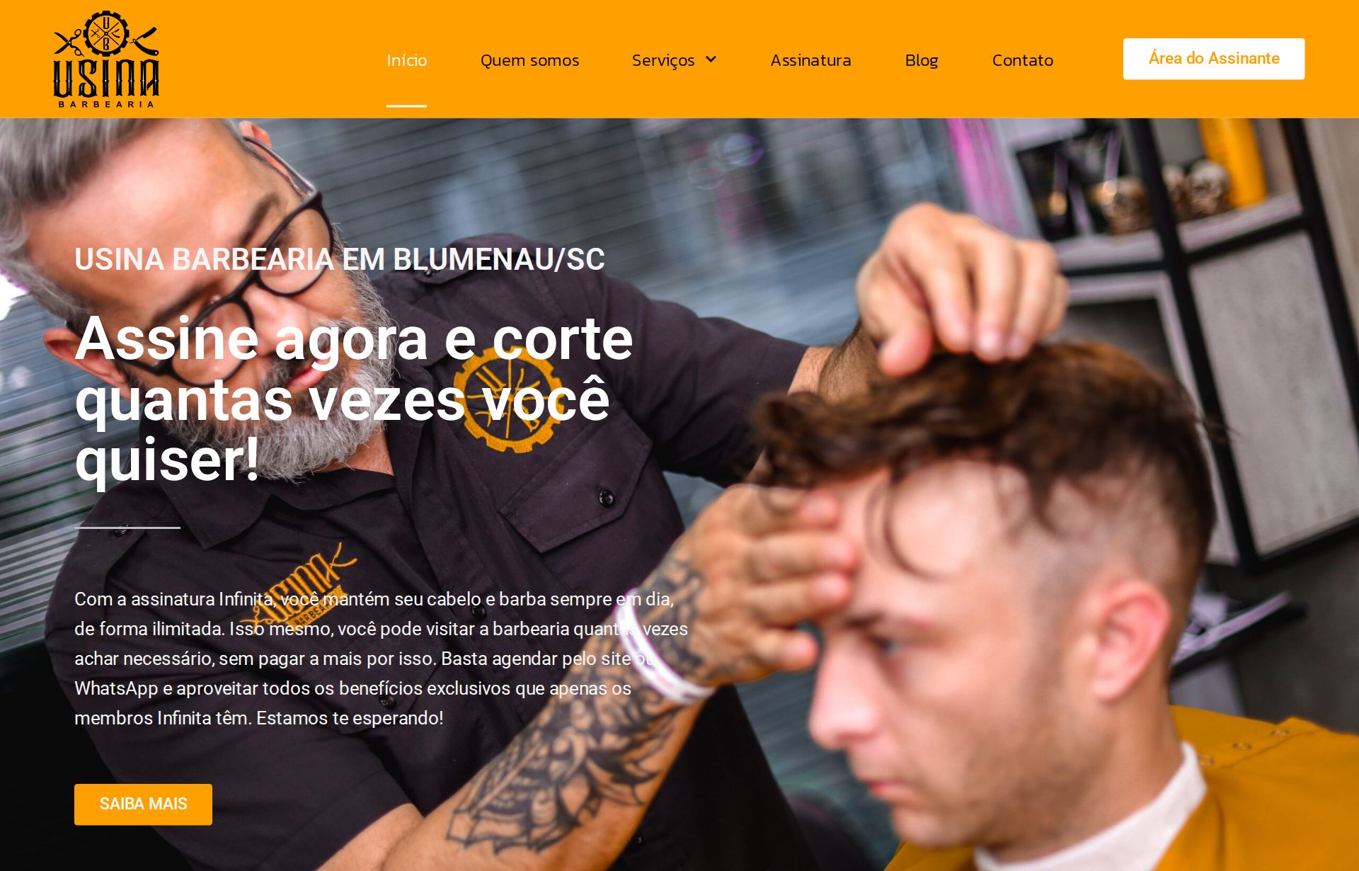 Site da Usina Barbearia